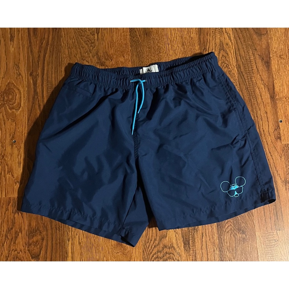 Disney Parks Mens Mickey Mouse Sunglasses Swim Trunks Navy Blue XL Board Shorts